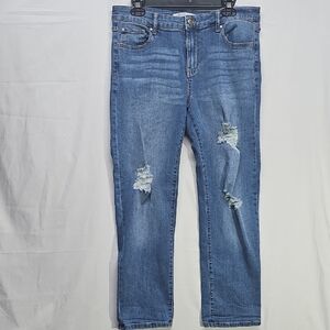 Celebrity Pink Women's Distressed Denim Straight Jeans